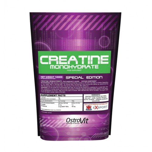 Creatine Monohydrate, 1000 g, OstroVit. Monohidrato de creatina. Mass Gain Energy & Endurance Strength enhancement 
