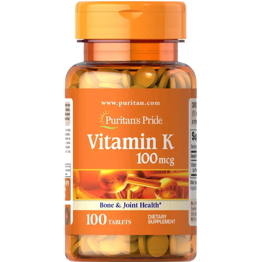 Витамины и минералы Puritan's Pride Vitamin K 100 mcg, 100 таблеток,  ml, Puritan's Pride. Vitamins and minerals. General Health Immunity enhancement 