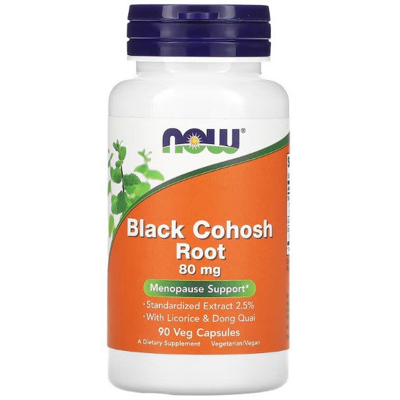 Now Пищевая добавка NOW Foods Black Cohosh Root 80 mg 90 Veg Caps, , 90 шт.