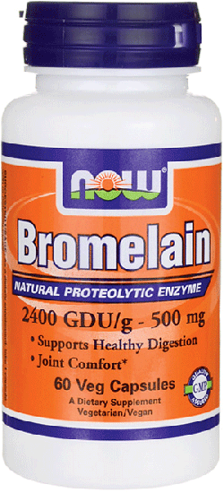 Bromelain 500 mg, 60 шт, Now. Спец препараты. 