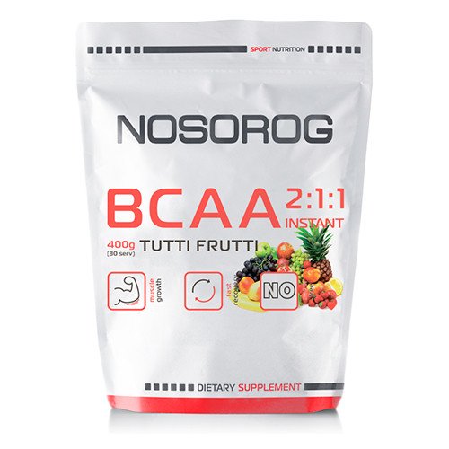 БЦАА Nosorog BCAA 2:1:1 (400 г) носорог тути фрутти,  мл, Nosorog. BCAA. Снижение веса Восстановление Антикатаболические свойства Сухая мышечная масса 