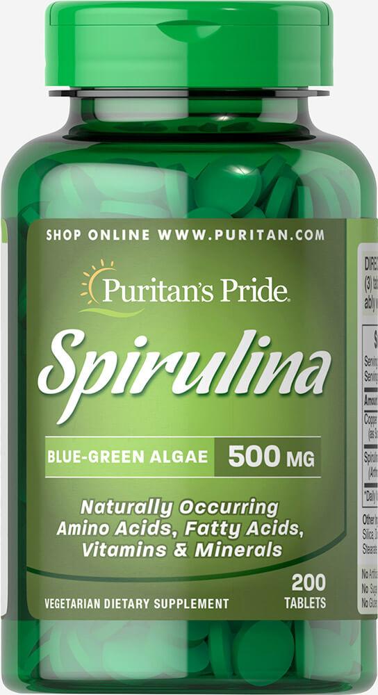 Spirulina 500 mg200 Tablets,  мл, Puritan's Pride. Спец препараты. 