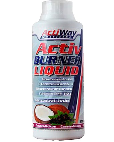 Activ Burner Liquid, 500 ml, ActiWay Nutrition. L-carnitine. Weight Loss General Health Detoxification Stress resistance Lowering cholesterol Antioxidant properties 