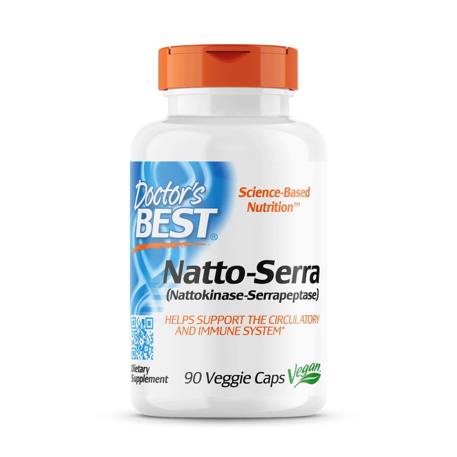 Натуральная добавка Doctor's Best Natto-Serra, 90 капсул,  мл, Doctor's BEST. Hатуральные продукты. Поддержание здоровья 