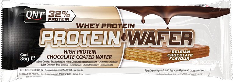 Протеиновые вафли QNT Protein Wafer bar (35 г) chocolate,  мл, QNT. Батончик. 