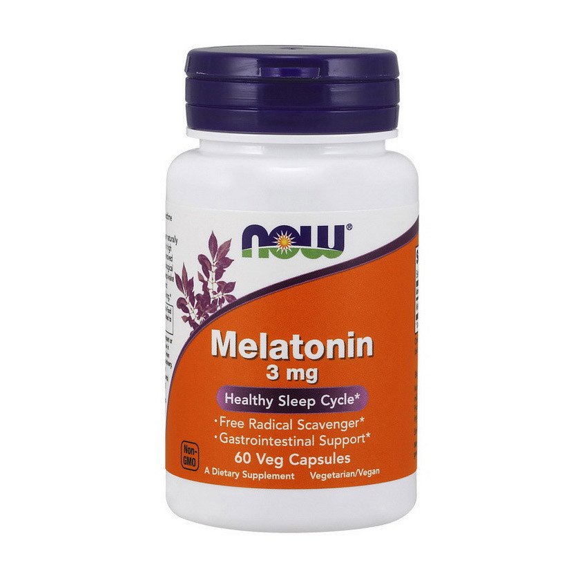 Мелатонин Now Foods Melatonin 3 mg (60 капс) нау фудс,  ml, Now. Melatoninum. Improving sleep recovery Immunity enhancement General Health 