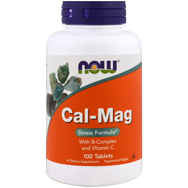 Витамины и минералы NOW CAL-MAG 500/250 mg, 100 таблеток,  мл, Now. Витамины и минералы. Поддержание здоровья Укрепление иммунитета 