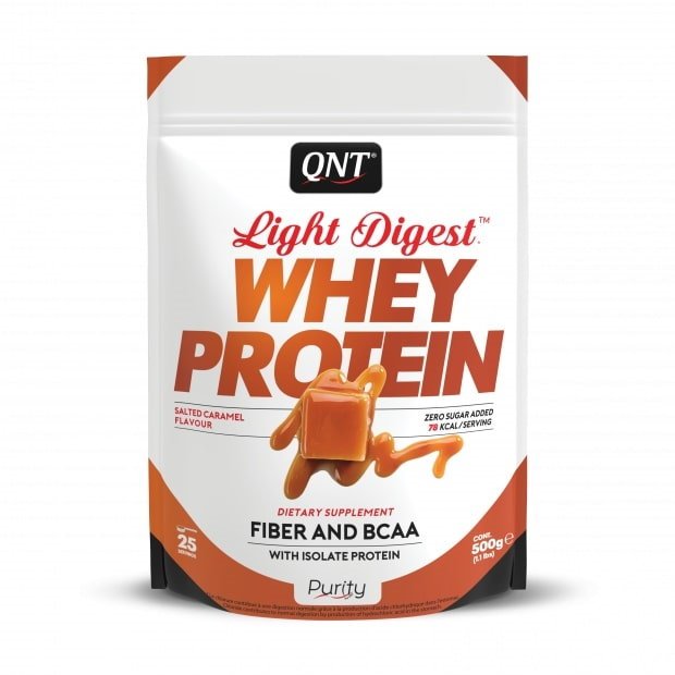Протеин QNT Light Digest Whey Protein, 500 грамм Соленая карамель,  ml, QNT. Protein. Mass Gain recovery Anti-catabolic properties 