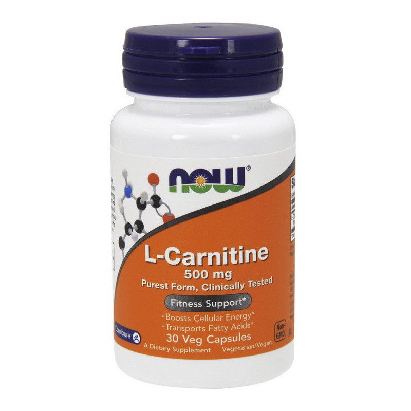 Now Л-карнитин Now Foods L-Carnitine 500 mg (30 капс) нау фудс, , 30 