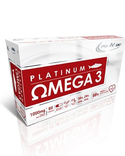 Platinum Omega 3, 60 pcs, IronMaxx. Omega 3 (Fish Oil). General Health Ligament and Joint strengthening Skin health CVD Prevention Anti-inflammatory properties 