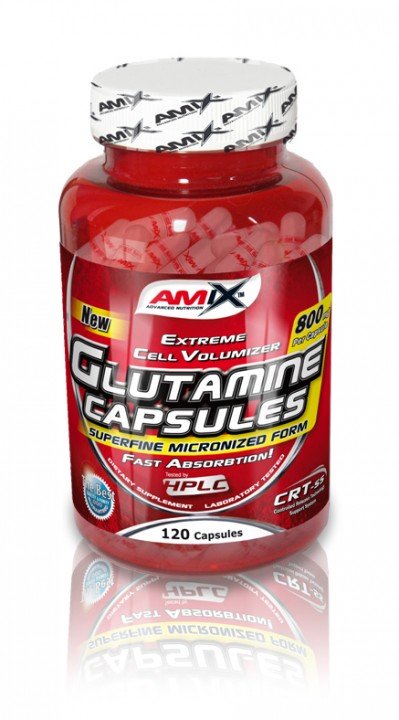 Glutamine Capsules, 120 pcs, AMIX. Glutamine. Mass Gain स्वास्थ्य लाभ Anti-catabolic properties 