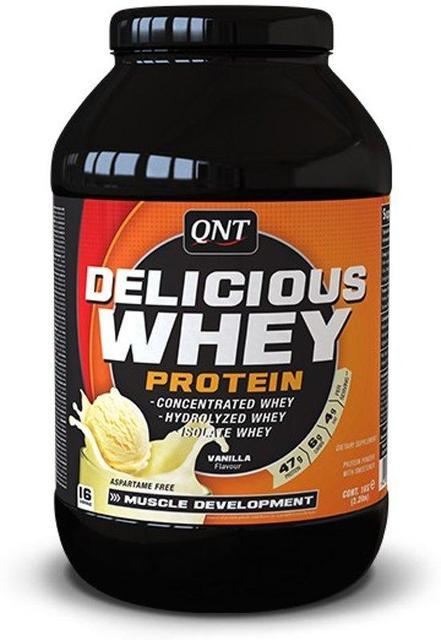 QNT Delicious Whey Protein 908 г - Vanilla,  мл, QNT. Протеин. Набор массы Восстановление Антикатаболические свойства 