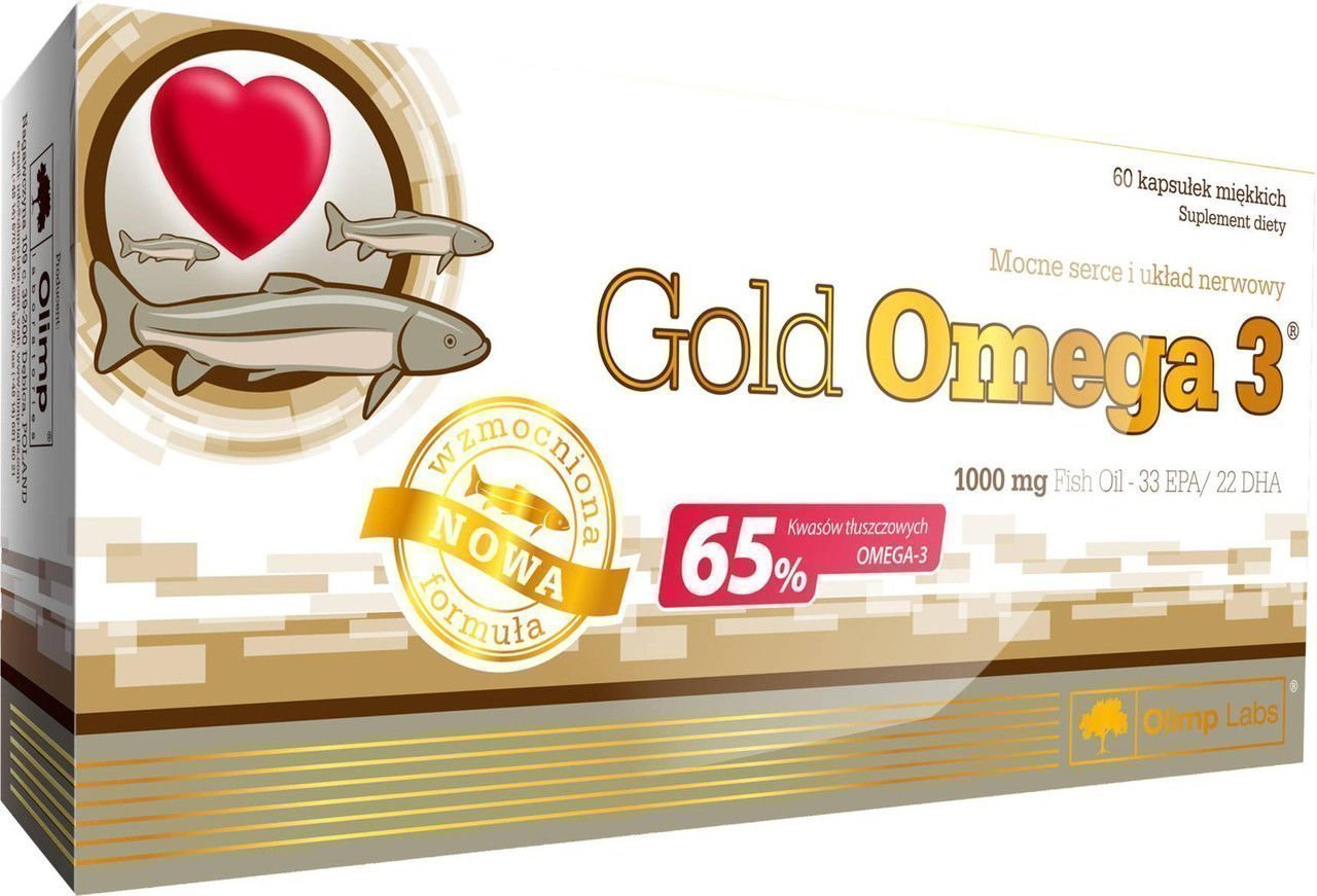 Olimp Sport Nutrition  Olimp Gold Omega3 65% 60 шт. / 60 servings,  мл, Olimp Labs. Омега 3 (Рыбий жир). Поддержание здоровья Укрепление суставов и связок Здоровье кожи Профилактика ССЗ Противовоспалительные свойства 