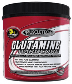 Glutamine Hardcore, 300 г, MuscleTech. Глютамин. Набор массы Восстановление Антикатаболические свойства 