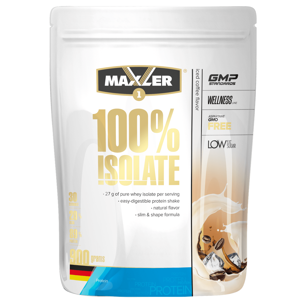 Maxler 100% Isolate 450 г - ледяной кофе,  мл, Maxler. Протеин. Набор массы Восстановление Антикатаболические свойства 
