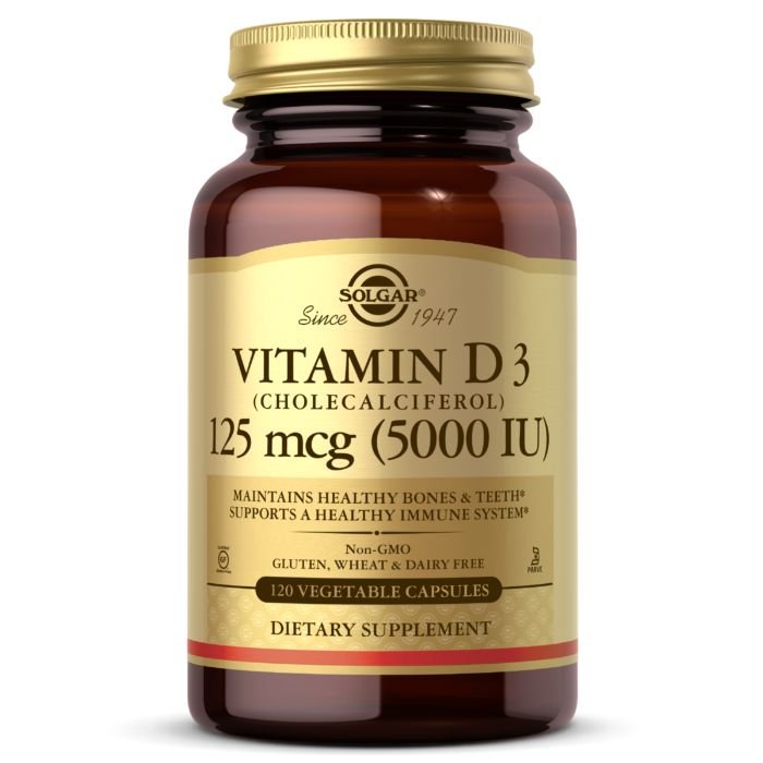 Витамины и минералы Solgar Vitamin D3 125 mcg, 120 вегакапсул,  мл, Solaray. Витамины и минералы. Поддержание здоровья Укрепление иммунитета 