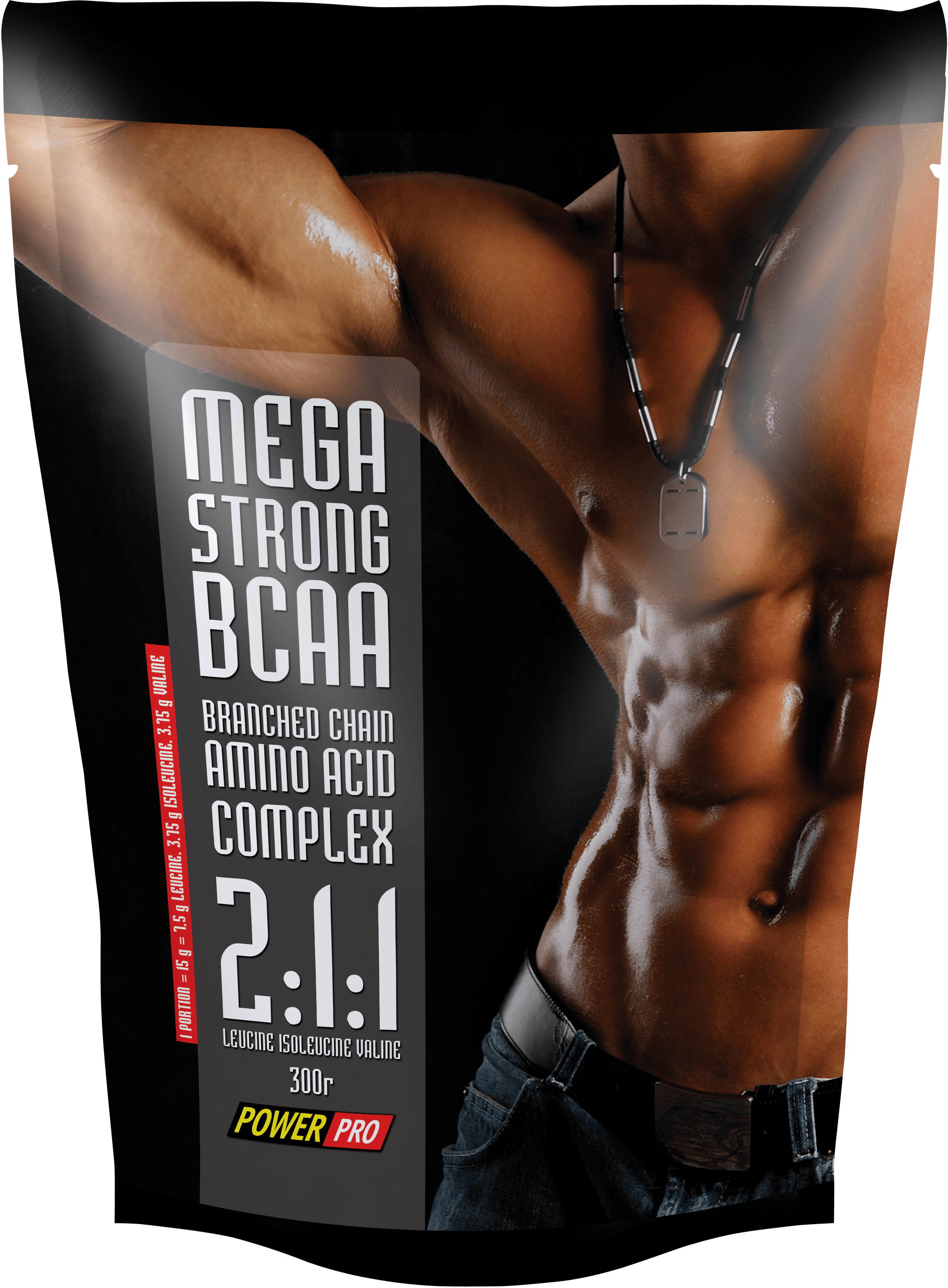 Mega Strong BCAA, 300 gr, Power Pro. BCAA. Weight Loss recovery Anti-catabolic properties Lean muscle mass 