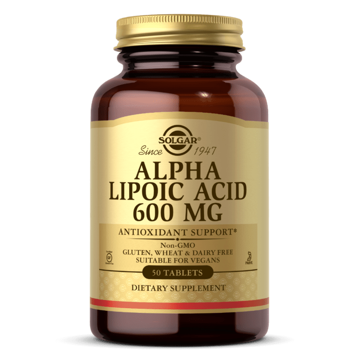 Альфа-липоевая кислота Solgar Alpha Lipoic Acid 600 mg (50 капсул) солгар,  мл, Solgar. Альфа-липоевая кислота. Поддержание здоровья Регуляция углеводного обмена Регуляция жирового обмена 
