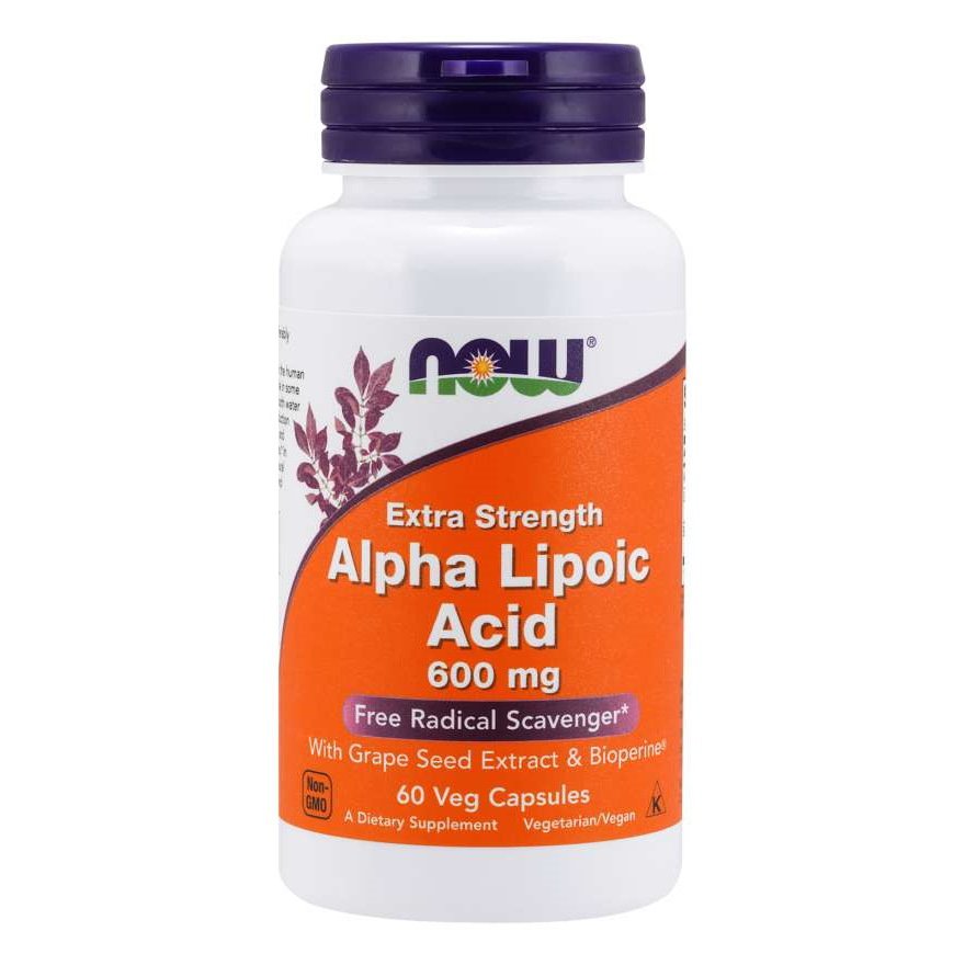 Now Витамины и минералы NOW Alpha Lipoic Acid 600 mg, 60 вегакапсул, , 