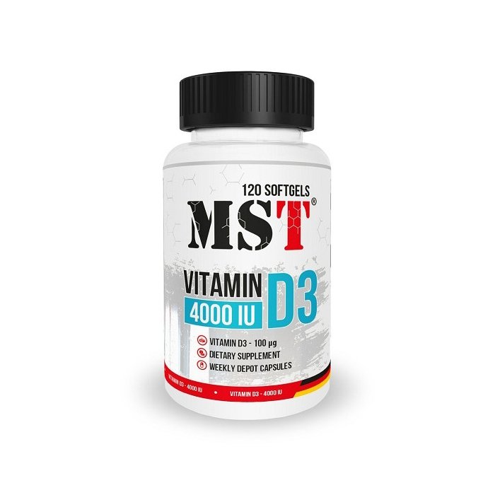 MST Nutrition Витамины и минералы MST Vitamin D3 4000 IU, 120 капсул, , 