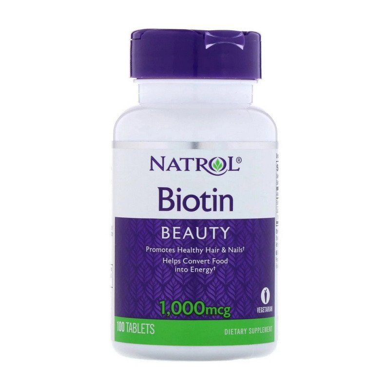 Биотин Natrol Biotin 1,000 mcg (100 таб) витамин б7 натрол,  мл, Natrol. Витамин B