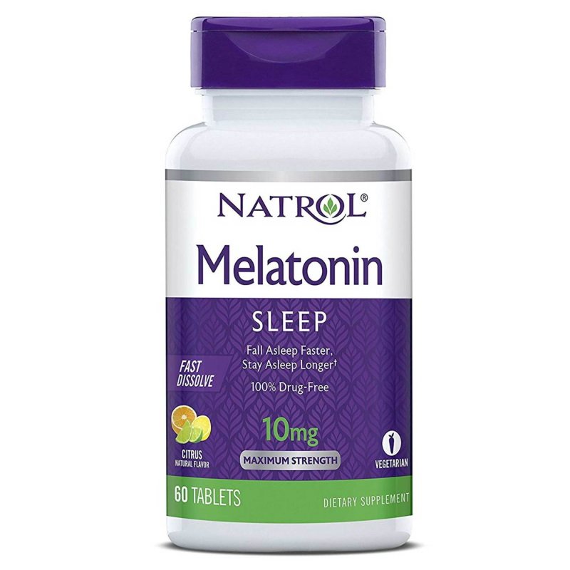 Восстановитель Natrol Melatonin 10mg Fast Dissolve, 60 таблеток Цитрус,  мл, Nanox. Послетренировочный комплекс. Восстановление 
