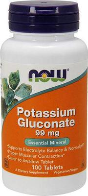 Potassium Gluconate 99 mg, 100 шт, Now. Витамины и минералы. Поддержание здоровья Укрепление иммунитета 