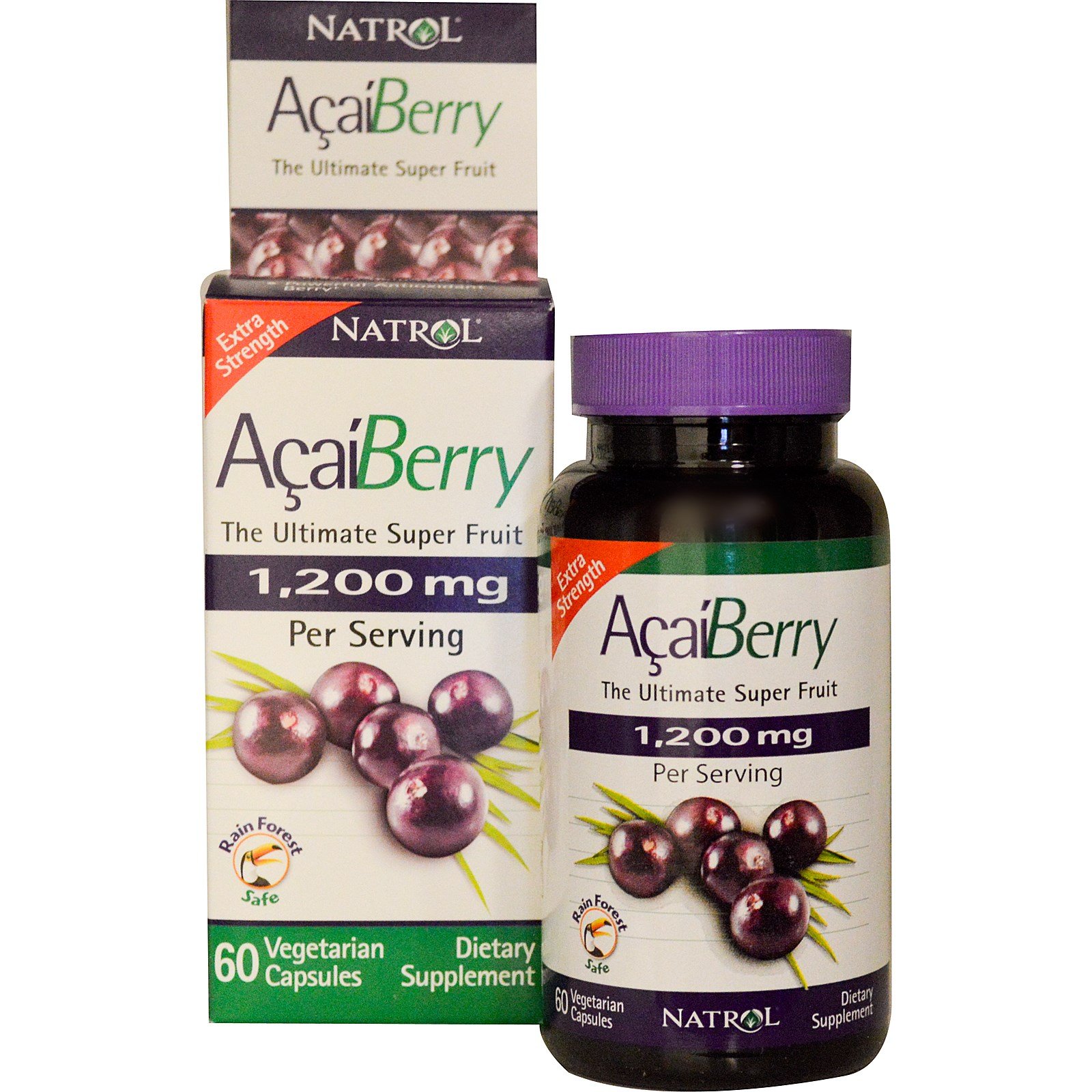 Acai Berry Extra Strength, 60 шт, Natrol. Спец препараты. 