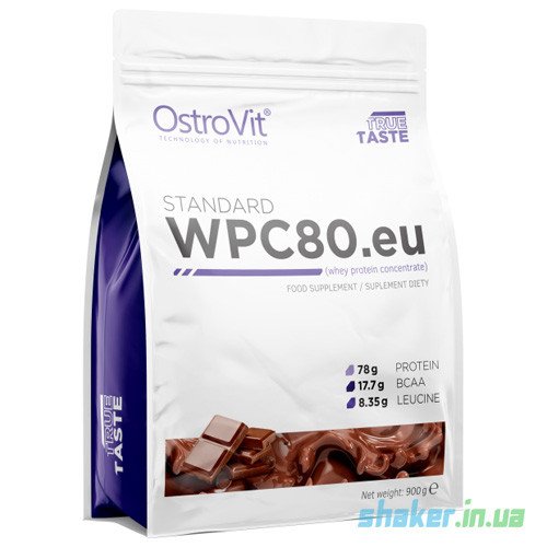 Сывороточный протеин концентрат OstroVit WPC80.eu (900 г) островит вей vanilla,  мл, OstroVit. Сывороточный концентрат. Набор массы Восстановление Антикатаболические свойства 