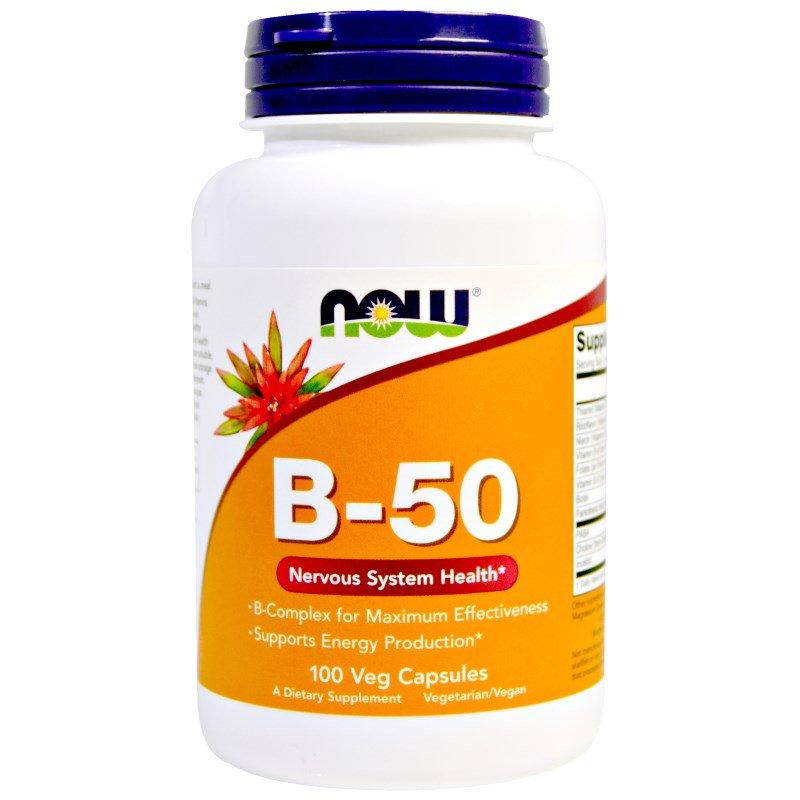 B-50 NOW Foods 100 Caps,  мл, Now. Витамины и минералы. Поддержание здоровья Укрепление иммунитета 
