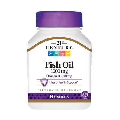 Жирные кислоты 21st Century Fish Oil 1000 mg, 60 капсул,  ml, 21st Century. Grasas. General Health 