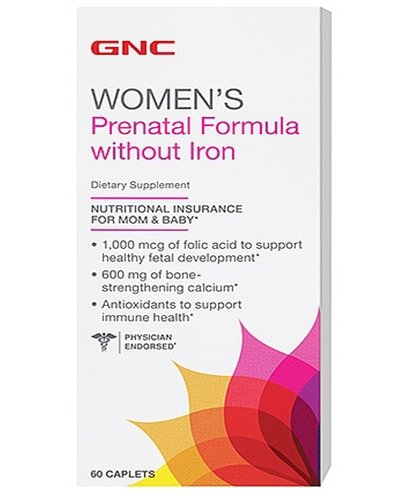 Women's Prenatal Formula Without Iron, 60 шт, GNC. Витаминно-минеральный комплекс. Поддержание здоровья Укрепление иммунитета 