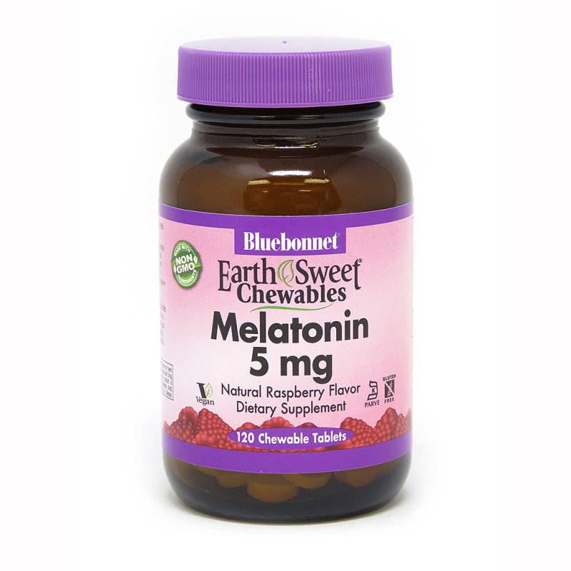 Восстановитель Bluebonnet Earth Sweet Chewables Melatonin 5 mg, 120 жевательных таблеток,  мл, Bluebonnet Nutrition. Послетренировочный комплекс. Восстановление 