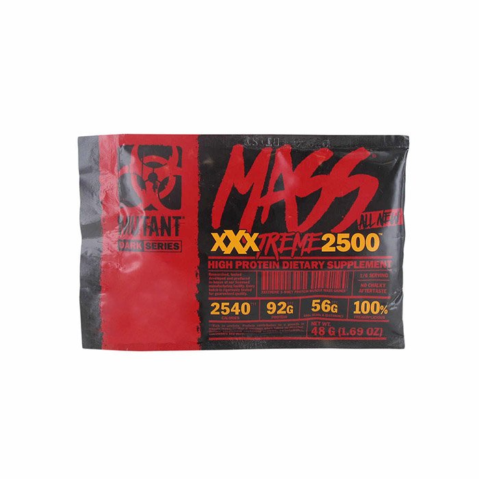 Гейнер Mutant Mass Extreme 2500, 48 грамм Шоколад,  мл, Mutant. Гейнер. Набор массы Энергия и выносливость Восстановление 