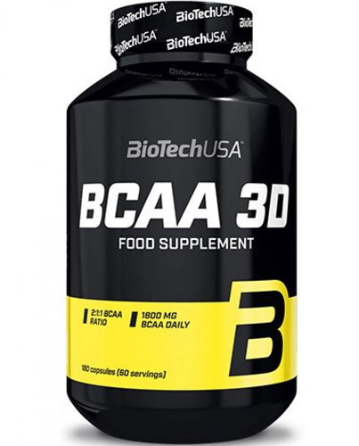 BioTech BCAA 3D 180 капс Без вкуса,  мл, BioTech. BCAA. Снижение веса Восстановление Антикатаболические свойства Сухая мышечная масса 