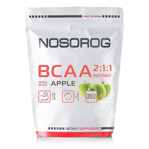 БЦАА Nosorog BCAA 2:1:1 (400 г) носорог яблоко,  мл, Nosorog. BCAA. Снижение веса Восстановление Антикатаболические свойства Сухая мышечная масса 