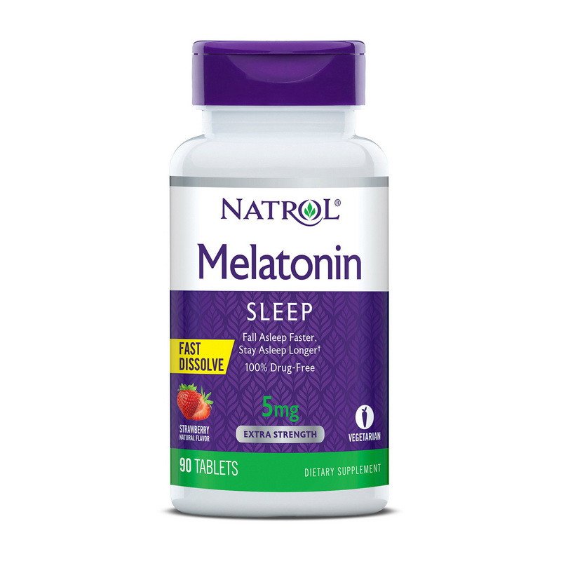 Мелатонин Natrol Melatonin 5 mg Fast Dissolve 150 таблеток,  мл, Natrol. Мелатонин. Улучшение сна Восстановление Укрепление иммунитета Поддержание здоровья 