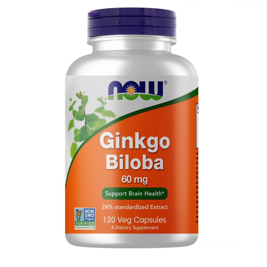 Now Натуральная добавка NOW Ginkgo Biloba 60 mg, 120 вегакапсул, , 