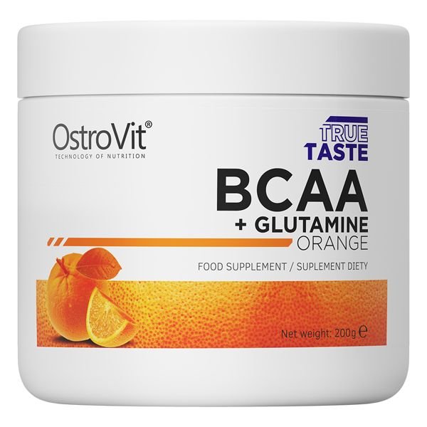 BCAA OstroVit BCAA + Glutamine, 200 грамм Апельсин,  мл, OstroVit. BCAA. Снижение веса Восстановление Антикатаболические свойства Сухая мышечная масса 
