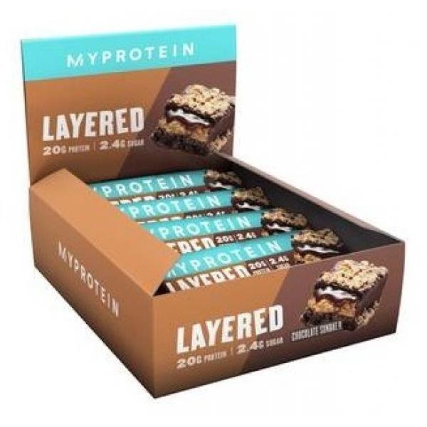 MyProtein Протеиновые батончики Myprotein Layered (12x60 г) Chocolate Sunday майпротеин, , 