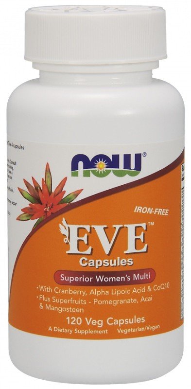 Eve Women's Multiple Vitamin Veg Capsules, 120 шт, Now. Витаминно-минеральный комплекс. Поддержание здоровья Укрепление иммунитета 