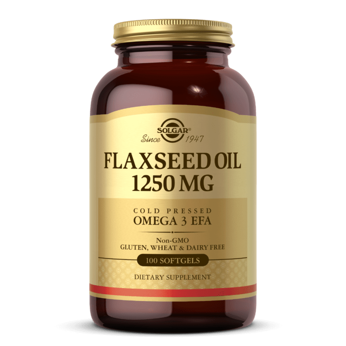 Solgar Льняное масло, Flaxseed Oil, Solgar, 1250 мг, 100 гелевых капсул, , 100 