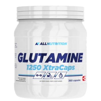 Glutamine 1250 XtraCaps, 360 шт, AllNutrition. Глютамин. Набор массы Восстановление Антикатаболические свойства 