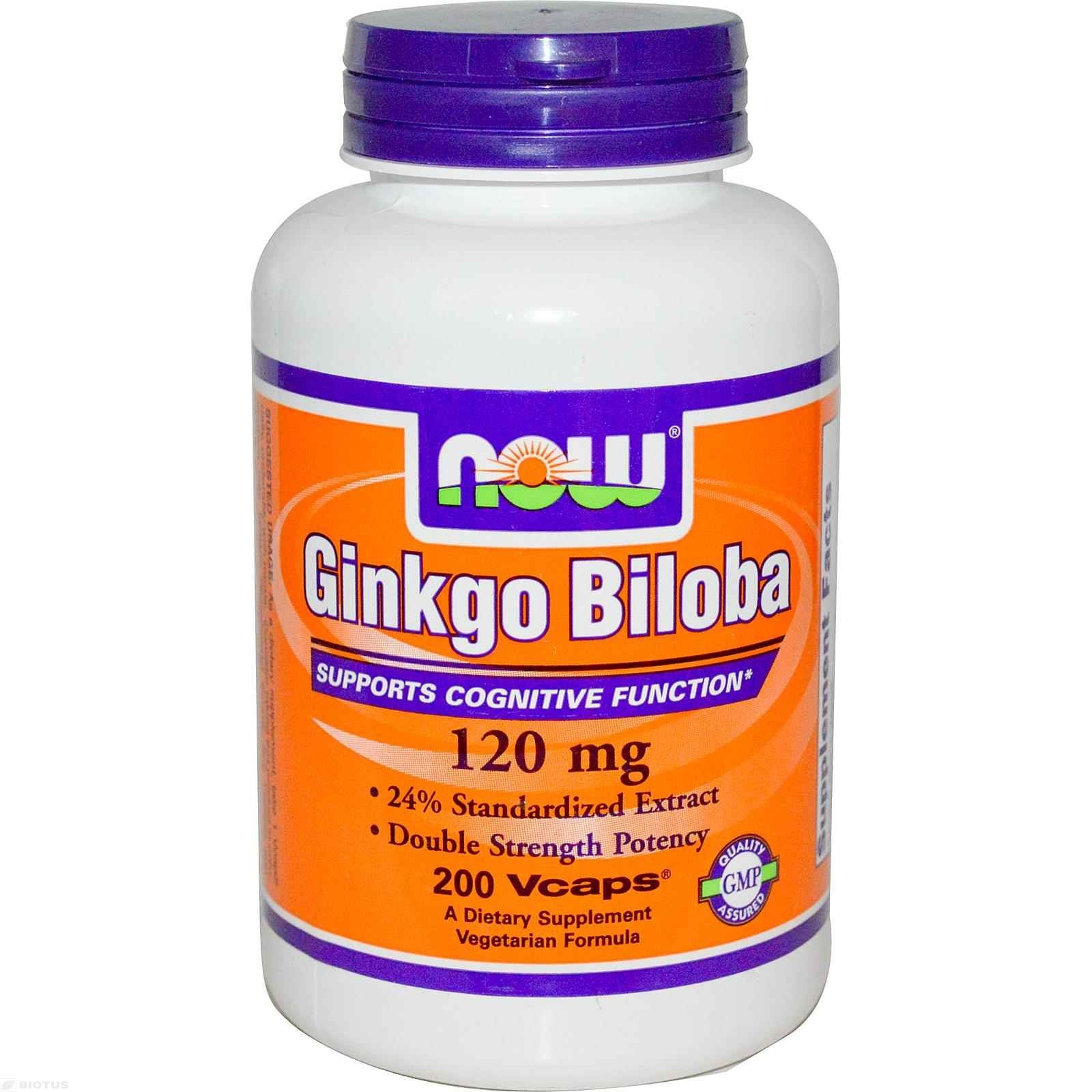 Ginkgo Biloba 120 mg, 200 шт, Now. Спец препараты. 