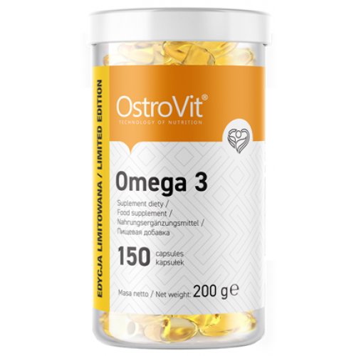 Жирные кислоты OstroVit Omega 3, 150 капсул,  ml, OstroVit. Omega 3 (Fish Oil). General Health Ligament and Joint strengthening Skin health CVD Prevention Anti-inflammatory properties 