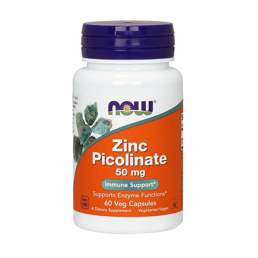Цинк пиколинат Now Foods Zinc Picolinate (60 капс) нау фудс,  мл, Now. Цинк Zn, Цинк. Поддержание здоровья 