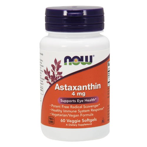 Astaxanthin 4 mg NOW Foods 60 капсул,  мл, Now. Спец препараты. 