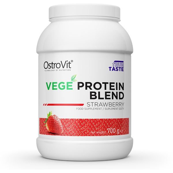 Протеин OstroVit Vege Protein Blend, 700 грамм Клубника,  мл, OstroVit. Протеин. Набор массы Восстановление Антикатаболические свойства 