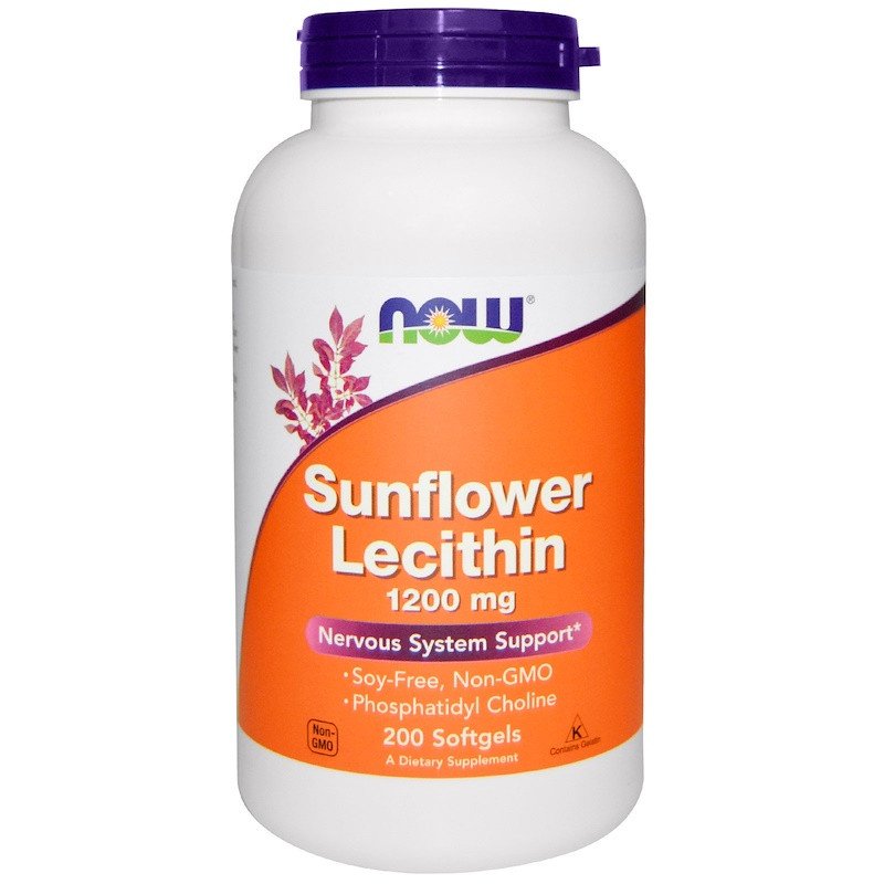 Харчова добавка NOW Foods Sunflower Lecithin 1200 mg 200 Softgels,  ml, Now. Suplementos especiales. 