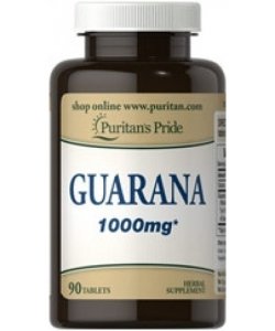 Guarana 1000 mg, 90 шт, Puritan's Pride. Гуарана. Снижение веса Энергия и выносливость Уменьшение аппетита Увеличение силы 
